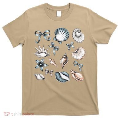 Coquette Blue Bow Ocean Beach Retro Summer Women T-Shirt