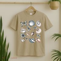 Coquette Blue Bow Ocean Beach Retro Summer Women T-Shirt thumb 2