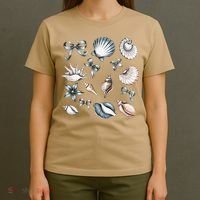 Coquette Blue Bow Ocean Beach Retro Summer Women T-Shirt thumb 4