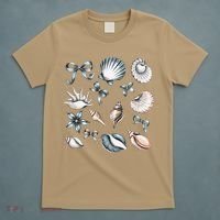 Coquette Blue Bow Ocean Beach Retro Summer Women T-Shirt thumb 5