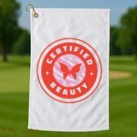 Certified Beauty Butterfly Cute Gift Golf Towel thumb 1