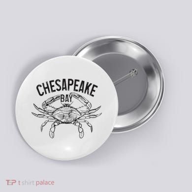 Chesapeake Bay Blue Crab Virginia Maryland Button