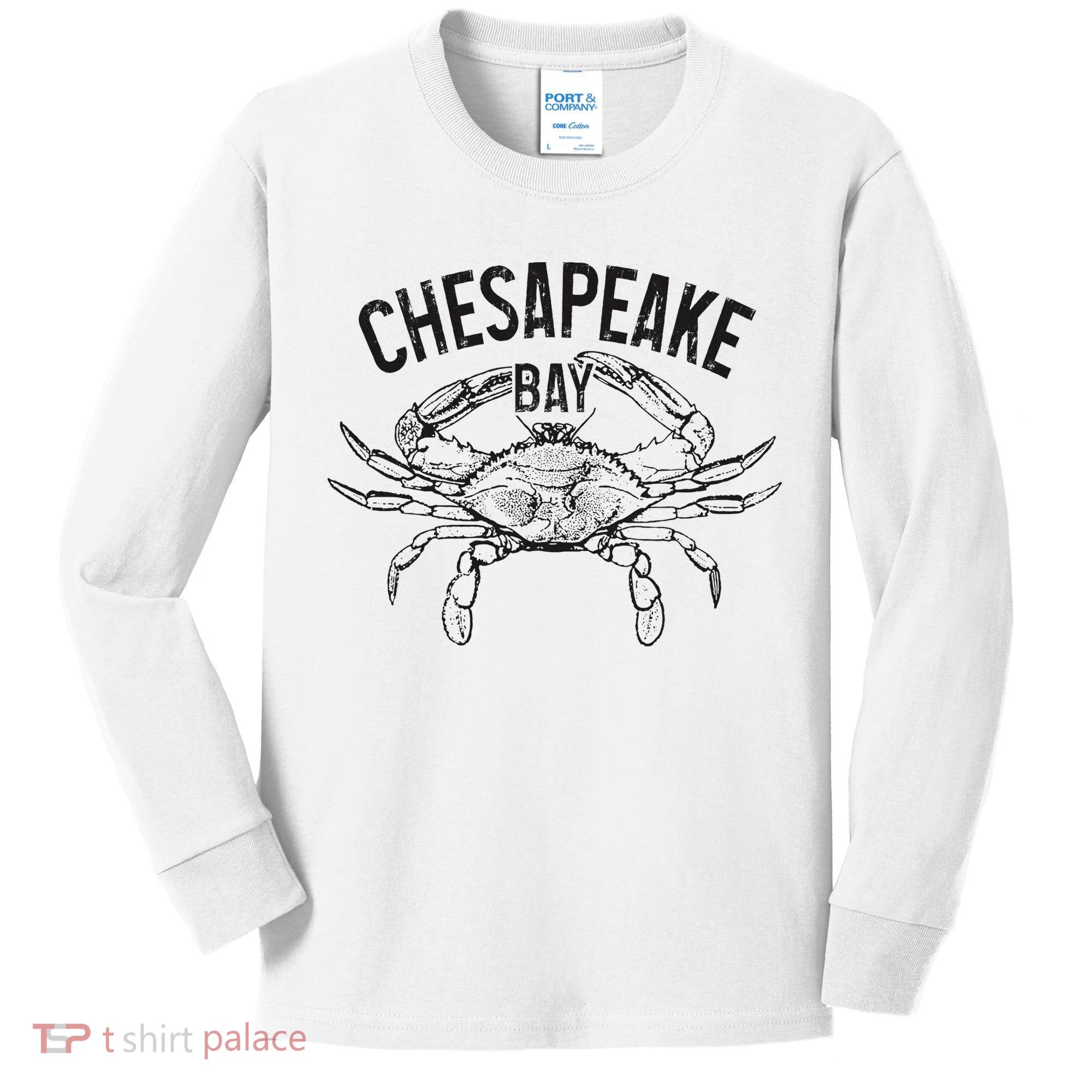 Chesapeake Bay Blue Crab Virginia Maryland Kids Long Sleeve Shirt