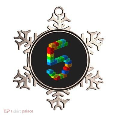 Cute Block Building 5th Birthday Gift 5 Years Old Boy Girl Ornament