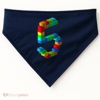 Cute Block Building 5th Birthday Gift 5 Years Old Boy Girl USA-Made Doggie Bandana thumb 0