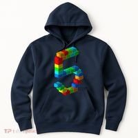 Cute Block Building 5th Birthday Gift 5 Years Old Boy Girl Hoodie thumb 0