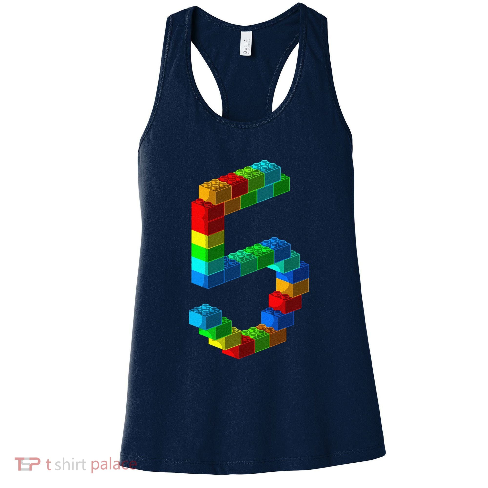 Cute Block Building 5th Birthday Gift 5 Years Old Boy Girl Women's Tank Top