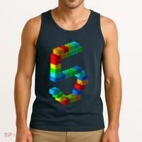Cute Block Building 5th Birthday Gift 5 Years Old Boy Girl Tank Top thumb 3