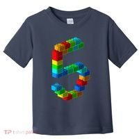 Cute Block Building 5th Birthday Gift 5 Years Old Boy Girl Toddler T-Shirt thumb 0