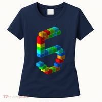Cute Block Building 5th Birthday Gift 5 Years Old Boy Girl Women's T-Shirt thumb 0