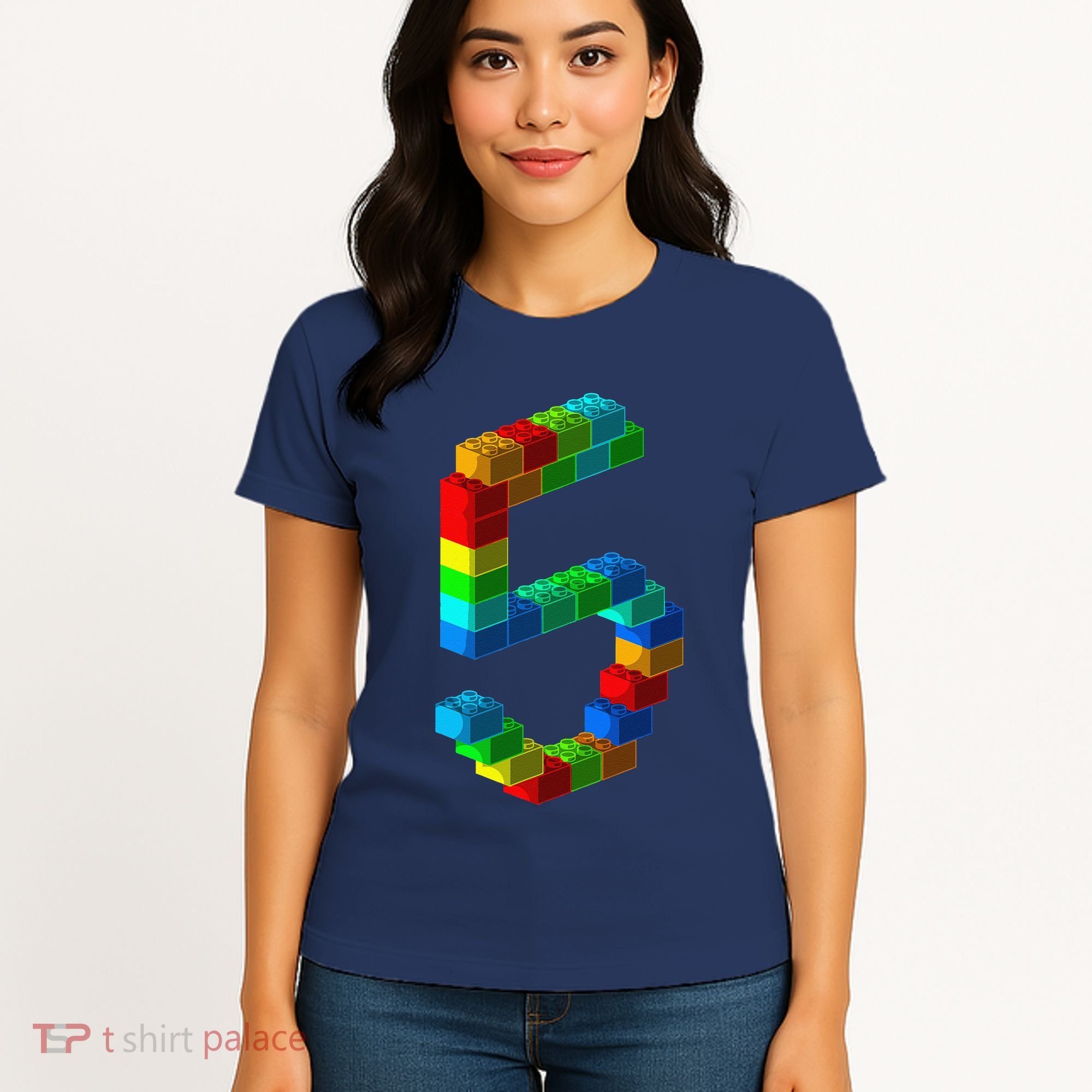 Cute Block Building 5th Birthday Gift 5 Years Old Boy Girl Women's T-Shirt