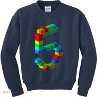 Cute Block Building 5th Birthday Gift 5 Years Old Boy Girl Kids Sweatshirt thumb 0