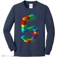 Cute Block Building 5th Birthday Gift 5 Years Old Boy Girl Kids Long Sleeve Shirt thumb 0