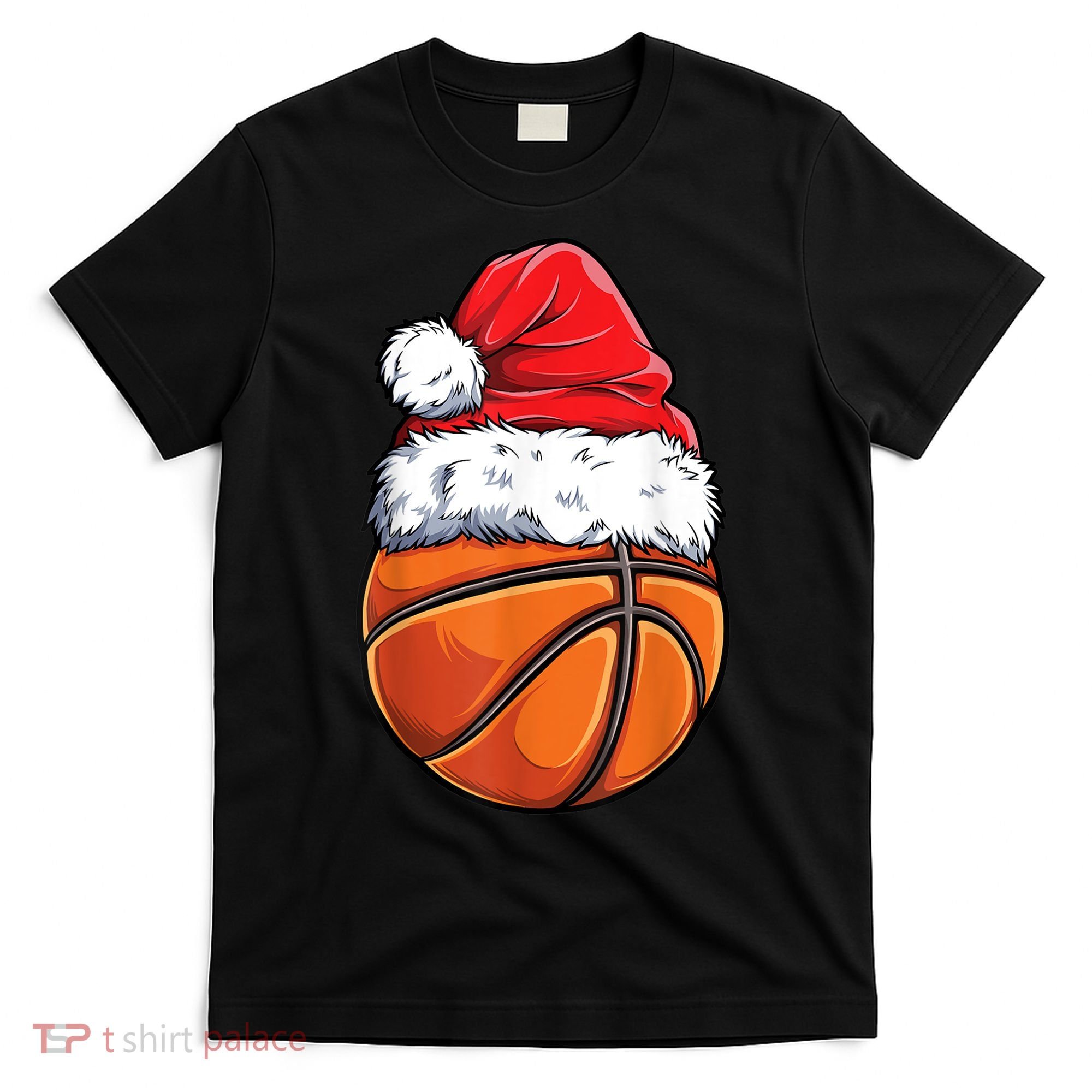 Christmas Basketball Ball Santa Hat Xmas Boys Men Sport TShirt T-Shirt