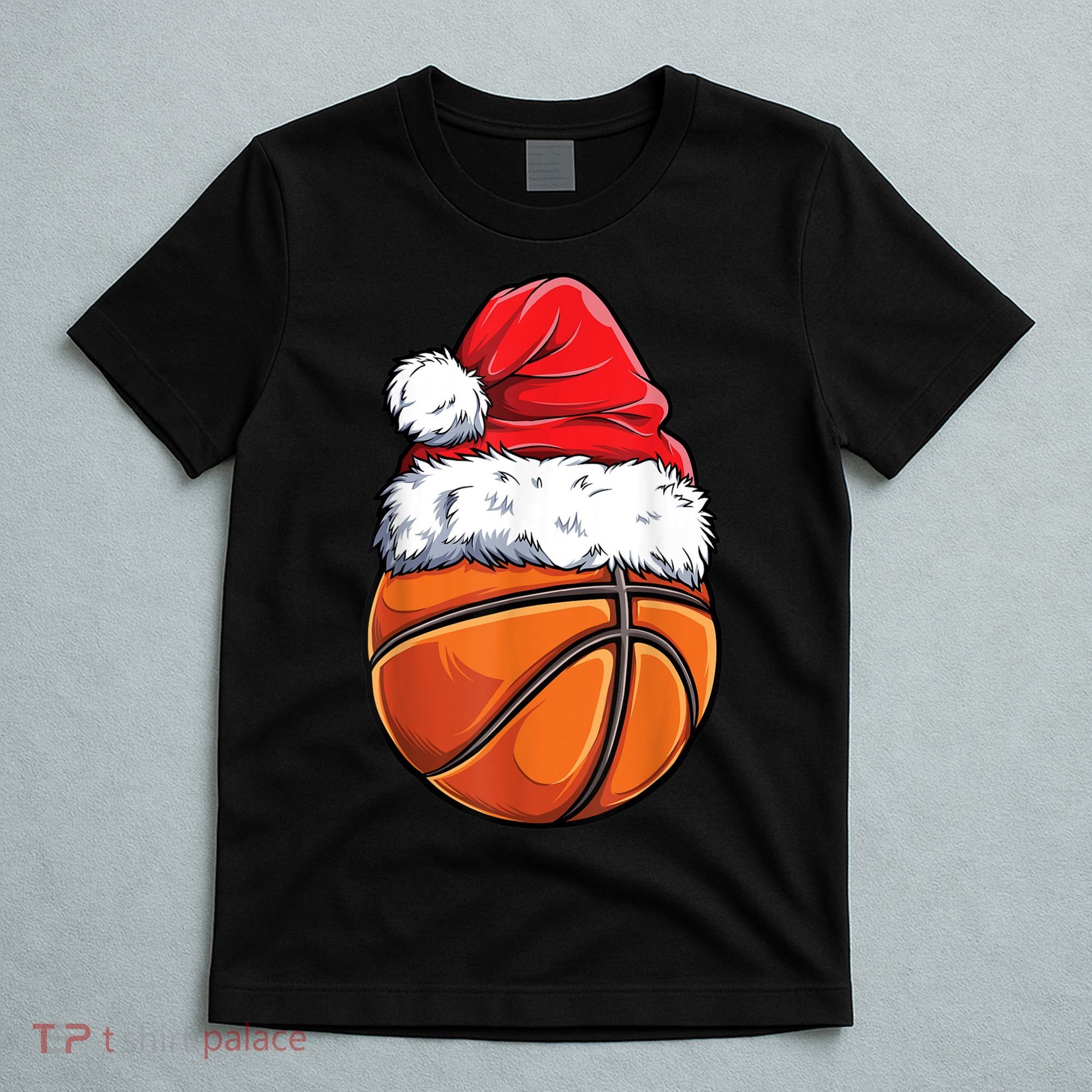 Christmas Basketball Ball Santa Hat Xmas Boys Men Sport TShirt T-Shirt