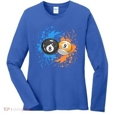 Cool Billiard Balls For 8 Ball And 9ball Player Gift Women's Long Sleeve Shirt