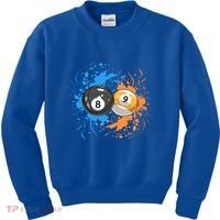 Cool Billiard Balls For 8 Ball And 9ball Player Gift Kids Sweatshirt thumb 0