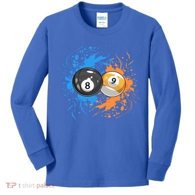 Cool Billiard Balls For 8 Ball And 9ball Player Gift Kids Long Sleeve Shirt