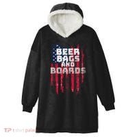 Cornhole Beer Bags And Boards Hooded Wearable Blanket thumb 0