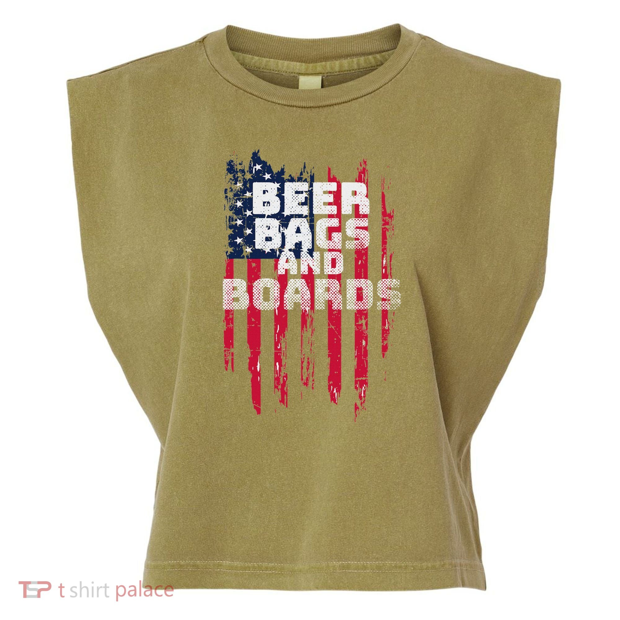 Cornhole Beer Bags And Boards Garment-Dyed Women's Muscle Tee