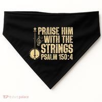 Cool Banjo Bluegrass Music Art Worship Leader USA-Made Doggie Bandana thumb 0