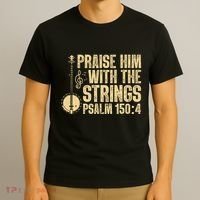 Cool Banjo Bluegrass Music Art Worship Leader T-Shirt thumb 3