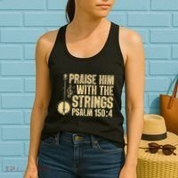 Cool Banjo Bluegrass Music Art Worship Leader Women's Tank Top thumb 2