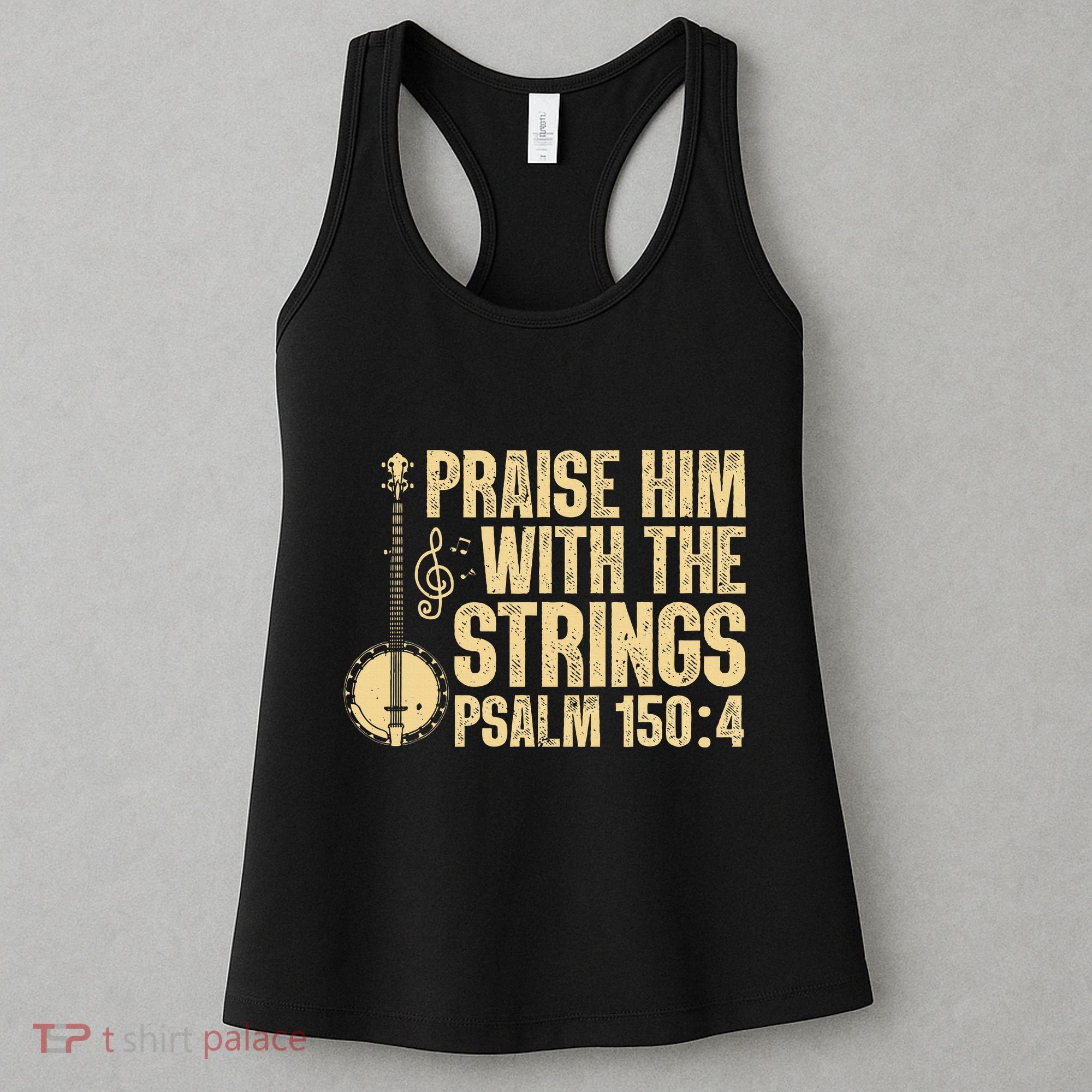 Cool Banjo Bluegrass Music Art Worship Leader Women's Tank Top