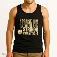 Cool Banjo Bluegrass Music Art Worship Leader Tank Top thumb 3