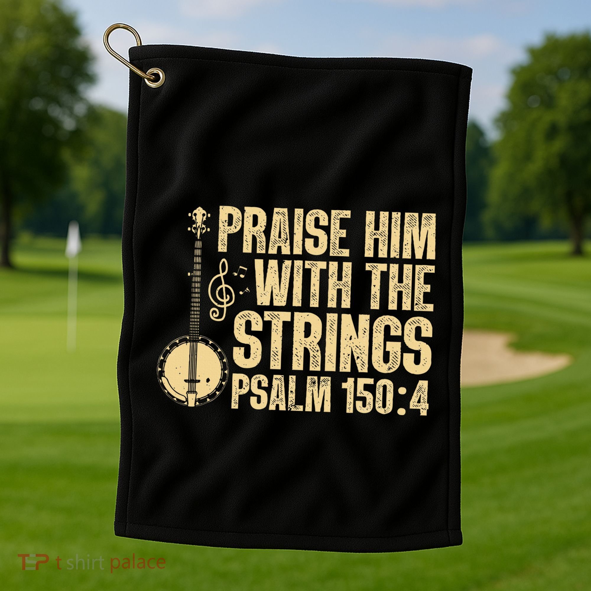 Cool Banjo Bluegrass Music Art Worship Leader Golf Towel