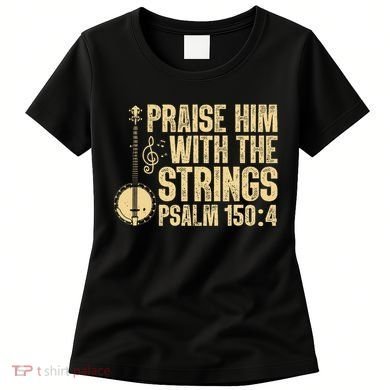 Cool Banjo Bluegrass Music Art Worship Leader Women's T-Shirt