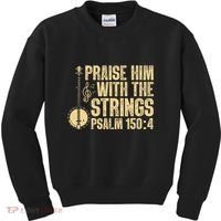 Cool Banjo Bluegrass Music Art Worship Leader Kids Sweatshirt thumb 0