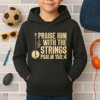 Cool Banjo Bluegrass Music Art Worship Leader Kids Hoodie thumb 2