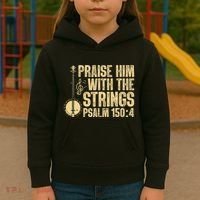 Cool Banjo Bluegrass Music Art Worship Leader Kids Hoodie thumb 3
