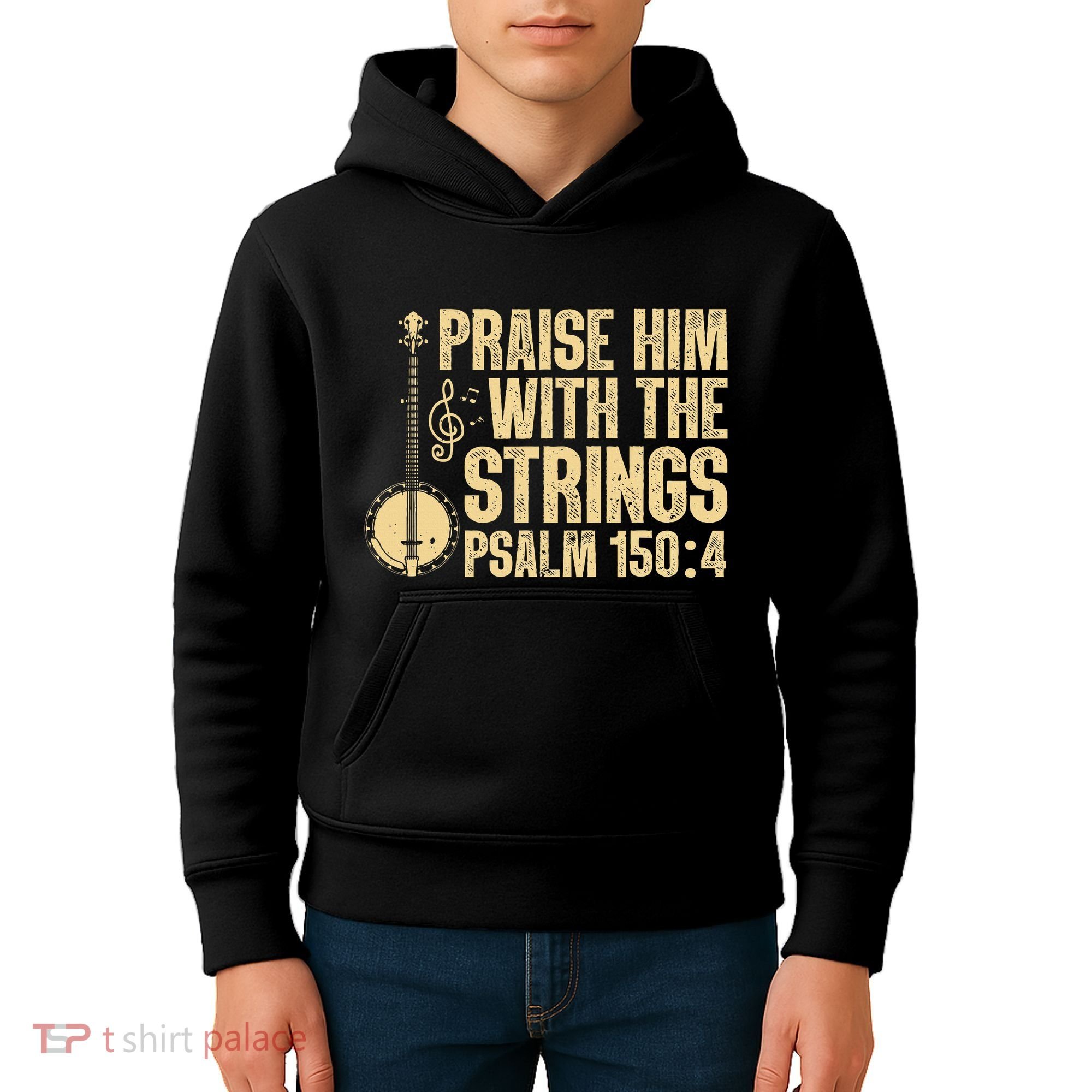 Cool Banjo Bluegrass Music Art Worship Leader Kids Hoodie