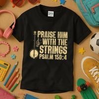Cool Banjo Bluegrass Music Art Worship Leader Kids T-Shirt thumb 3