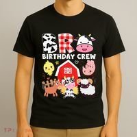 Cow Bro Birthday Crew Farm Theme Animals Kids Birthday Party T-Shirt thumb 3