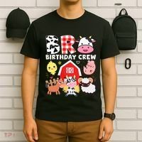 Cow Bro Birthday Crew Farm Theme Animals Kids Birthday Party T-Shirt thumb 6