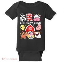 Cow Bro Birthday Crew Farm Theme Animals Kids Birthday Party Baby Bodysuit thumb 0