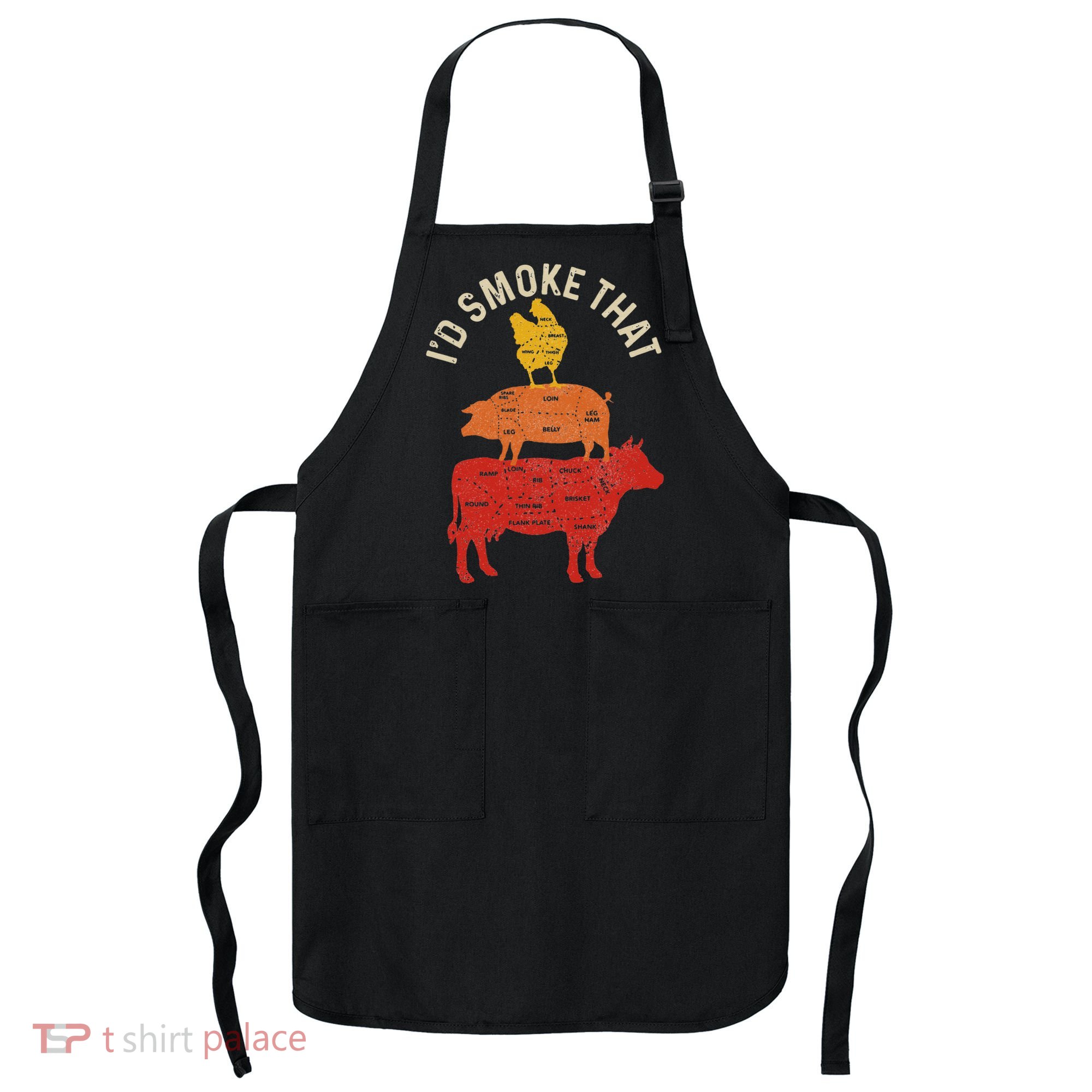 Chef Butcher BBQ I'd Smoke That Funny Father's Day Vintage Apron