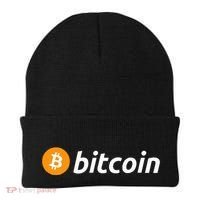 Cryptocurrency Blockchain Bitcoin Logo Crypto Bitcoin Orange Beanie thumb 0