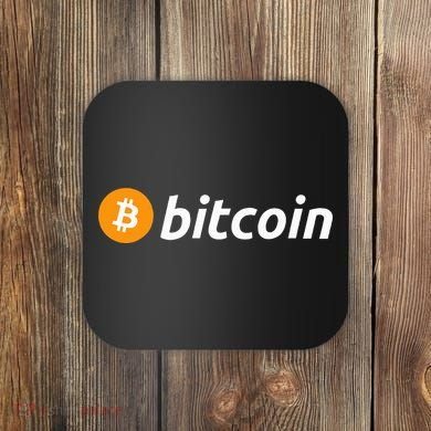 Cryptocurrency Blockchain Bitcoin Logo Crypto Bitcoin Orange Coaster