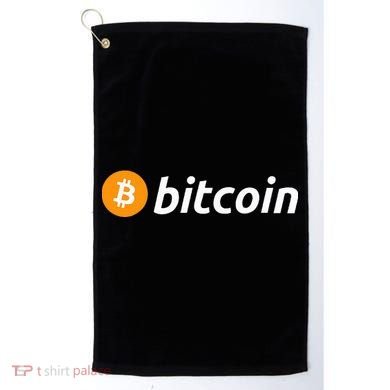 Cryptocurrency Blockchain Bitcoin Logo Crypto Bitcoin Orange Golf Towel