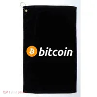 Cryptocurrency Blockchain Bitcoin Logo Crypto Bitcoin Orange Golf Towel thumb 0