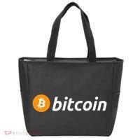 Cryptocurrency Blockchain Bitcoin Logo Crypto Bitcoin Orange Tote Bag thumb 0