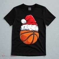 Christmas Basketball Ball Santa Hat Xmas Boys Sport T-Shirt thumb 5
