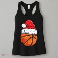 Christmas Basketball Ball Santa Hat Xmas Boys Sport Women's Tank Top thumb 3