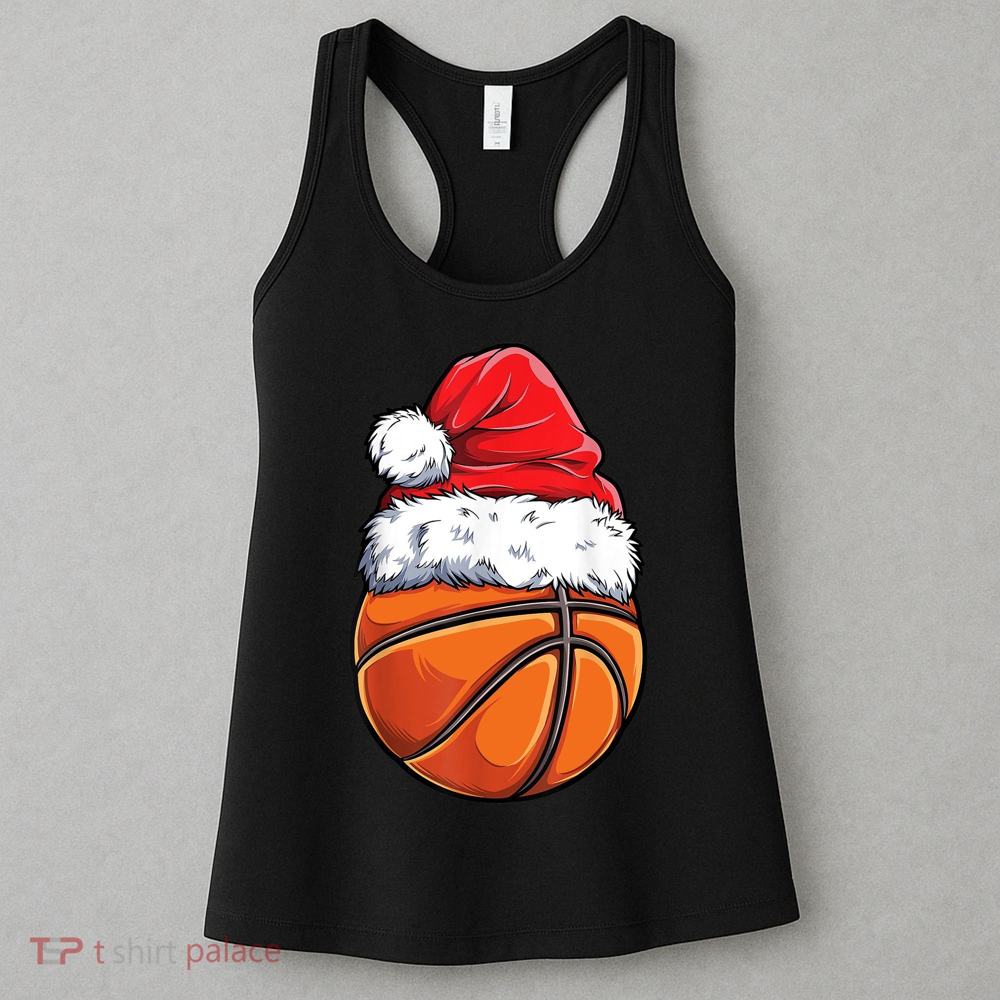 Christmas Basketball Ball Santa Hat Xmas Boys Sport Women's Tank Top