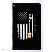 Craft Beer Brewing Usa Us American Flag Craft Golf Towel thumb 0