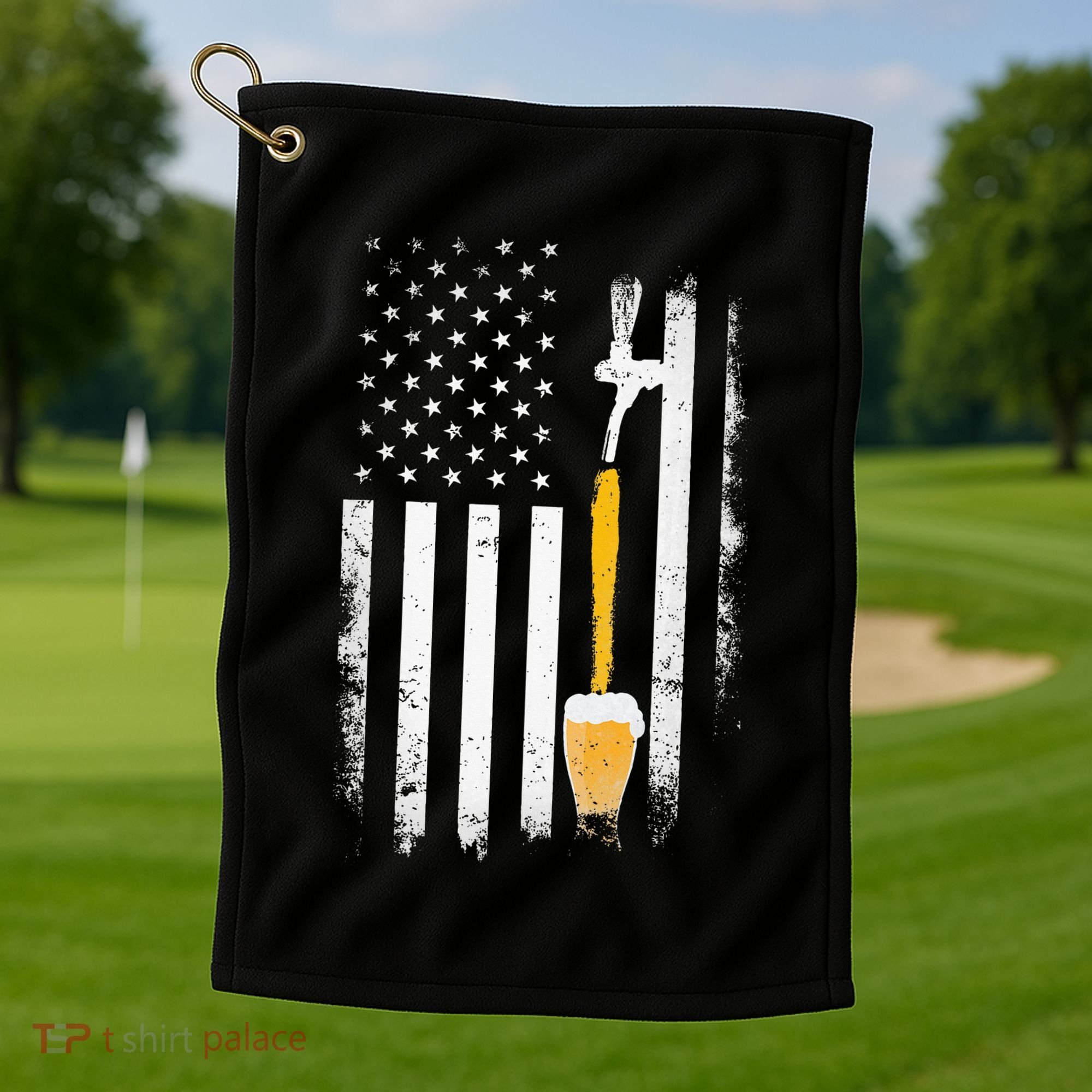 Craft Beer Brewing Usa Us American Flag Craft Golf Towel